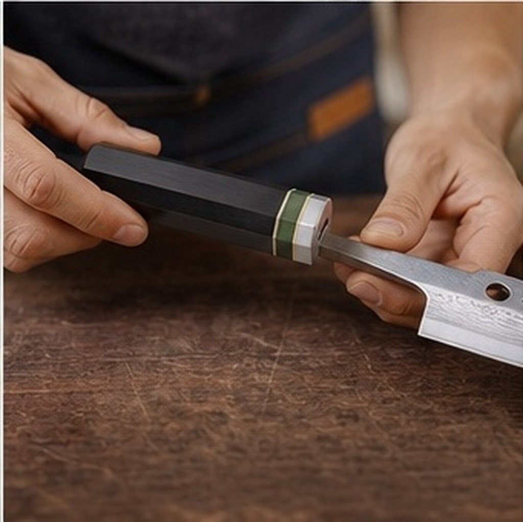 Octagonal Ebony Wood Kitchen K - đánh giá và giá Japanese Knife